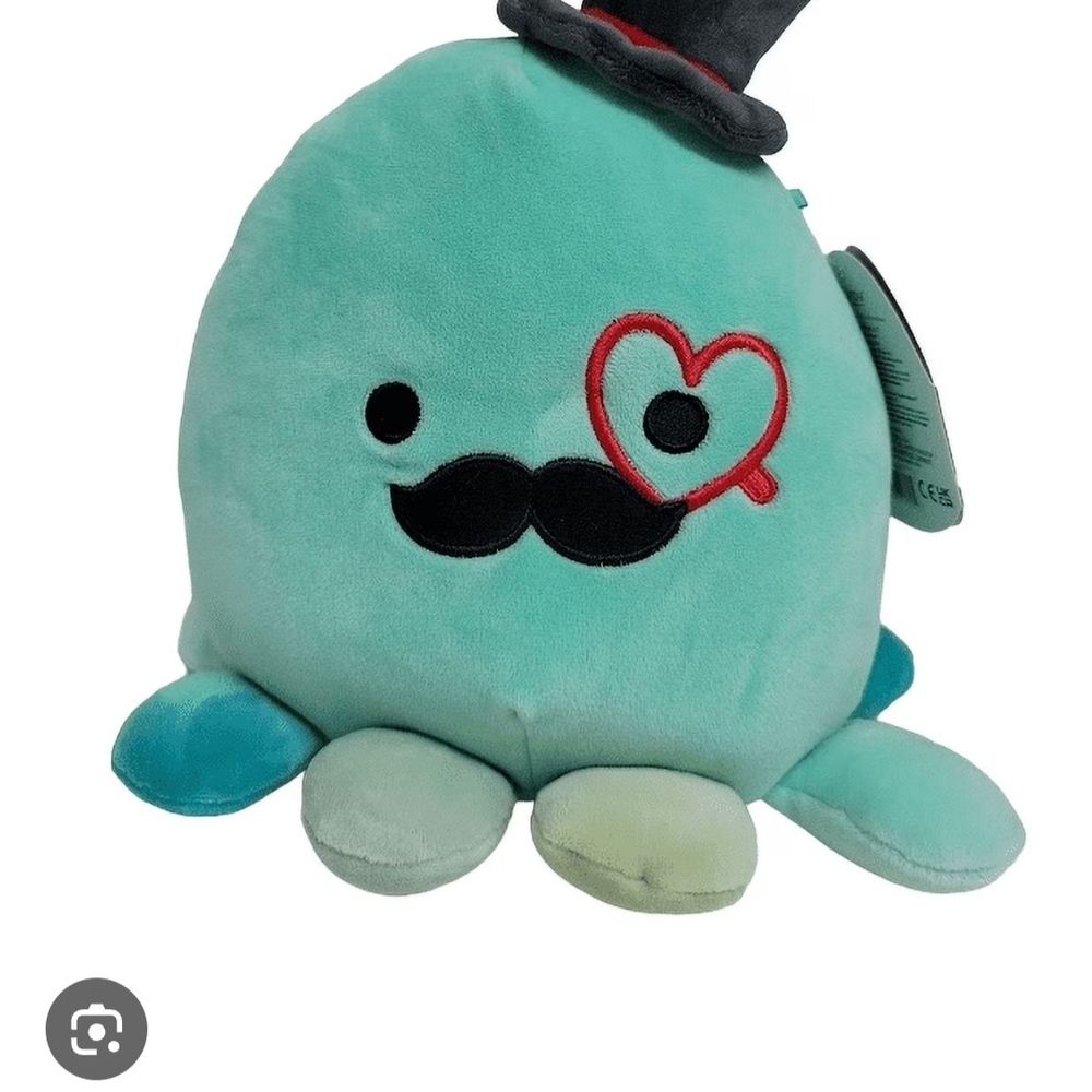 Squishmallows Dapper Octopus Plush 11” Blue Green Mustache Monocle - Picture 1 of 5